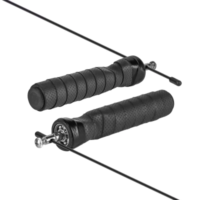 Rebel RBA-3203 švihadlo s gumovou rukojetí, závaží 2x100g a kovovým ložiskem, nastavitelné, 300cm, černá