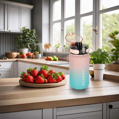 KIK KX3071 Sportovní láhev na vodu pro školáky, 600 ml, růžovomodrá