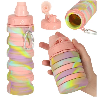 KIK KX3070 Skládací láhev pro děti, 500 ml, růžová