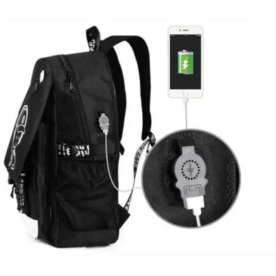 eCa PL157 Univerzální školní sportovní batoh s USB portem, 19 l, černá