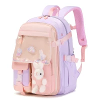 eCa PL163FIO Univerzální školní batoh RABBIT s kapsami a reflexními prvky, 35 l, fialová