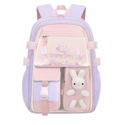 eCa PL163FIO Univerzální školní batoh RABBIT s kapsami a reflexními prvky, 35 l, fialová