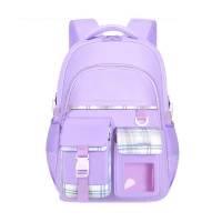 eCa PL162FIO Univerzální školní batoh PATTERN s kapsami, 35 l, fialová