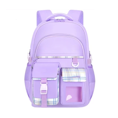 eCa PL162FIO Univerzální školní batoh PATTERN s kapsami, 35 l, fialová