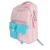 eCa PL160R Univerzálny školský batoh RAINBOW s vreckami a kľúčenkou, 35 l, ružový