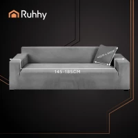 Ruhhy 26037 Elastický potah na rohovou pohovku 145-185 cm, polštář 45 x 45 cm, tmavě šedá
