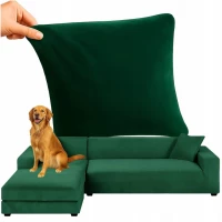 Ruhhy 26032 Elastický potah na rohovou pohovku 145-185 cm, polštář 45 x 45 cm, zelená