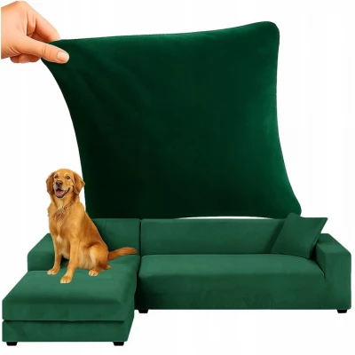 Ruhhy 26032 Elastický potah na rohovou pohovku 145-185 cm, polštář 45 x 45 cm, zelená