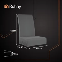 Ruhhy 25990 Elastický potah na židli 6 ks, tmavě šedá