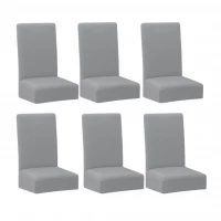 Ruhhy 25991 Elastický potah na židli 6 ks, světle šedá