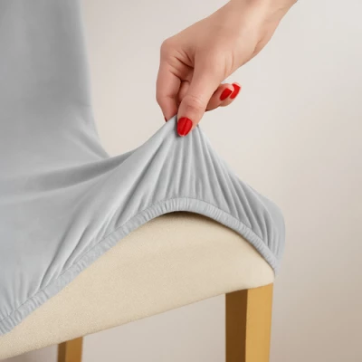 Ruhhy 25991 Elastický potah na židli 6 ks, světle šedá