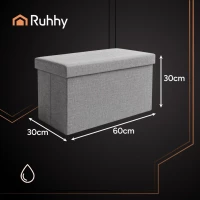 Ruhhy 25996 Taburet skládací látkový, 80 kg, 60 x 30 x 30 cm, tmavě šedá