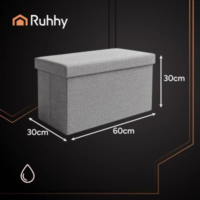 Ruhhy 25996 Taburet skládací látkový, 80 kg, 60 x 30 x 30 cm, tmavě šedá