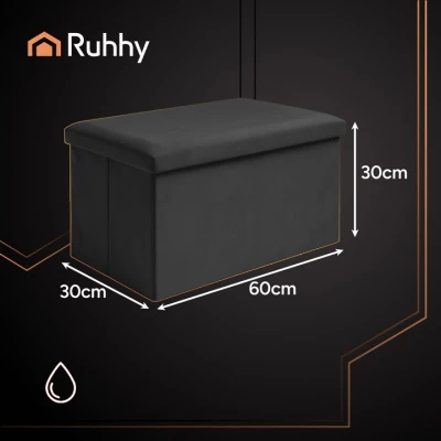 Ruhhy 25995 Taburet skládací látkový, 80 kg, 60 x 30 x 30 cm, černá