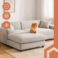Ruhhy 26182 Elastický poťah na rohovú pohovku 190 - 230 cm, vankúš 45 x 45 cm, svetlošedá
