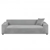 Ruhhy 26181 Elastický poťah na rohovú pohovku 190 -230 cm, vankúš 45 x 45 cm, tmavosivý