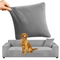 Ruhhy 26181 Elastický poťah na rohovú pohovku 190 -230 cm, vankúš 45 x 45 cm, tmavosivý