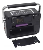 Pronett XJ5833 Prenosné retro rádio so solárnym nabíjaním, Bluetooth, 1200 mAh, čierna a hnedá
