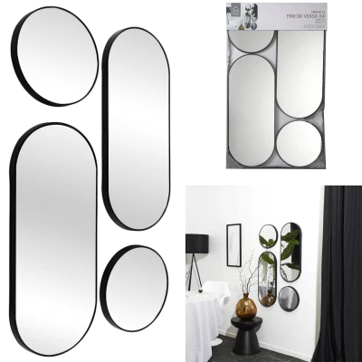 CMP HD0401 Sada 4 zrcadel Deco, černá