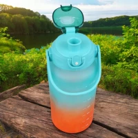 Foxter 2572 Láhev na vodu s denním pitným režimem 1500 ml modrorůžová