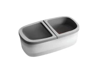 Verk 19488 Dvojitá miska pro kočky s fontánkou 2 v 1, USB, šedá