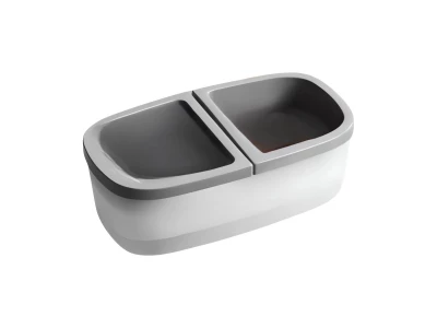Verk 19488 Dvojitá miska pro kočky s fontánkou 2 v 1, USB, šedá