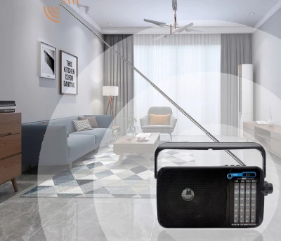 Verk 27544 Přenosné analogové rádio AM/FM/SW, Micro USB, 3.7V, 1200mAh, černošedé