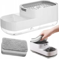 Verk 24599 Dávkovač mydla s držiakom na špongiu 400 ml, biely