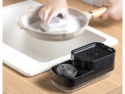 Verk 24599 Dávkovač mydla s držiakom na špongiu 400 ml, biely