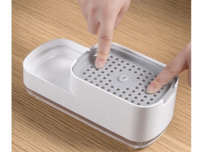 Verk 24599 Dávkovač mydla s držiakom na špongiu 400 ml, biely