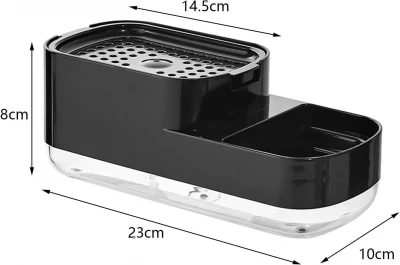 Verk 24599 Dávkovač mydla s držiakom na špongiu 400 ml, biely