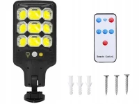 Verk 12371 Solárne pouličné osvetlenie so senzorom pohybu 1200mAh, 63 LED, čierne