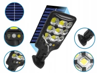 Verk 12371 Solárne pouličné osvetlenie so senzorom pohybu 1200mAh, 63 LED, čierne