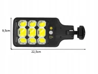 Verk 12371 Solárne pouličné osvetlenie so senzorom pohybu 1200mAh, 63 LED, čierne