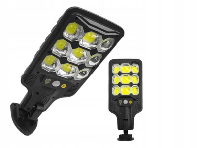 Verk 12371 Solárne pouličné osvetlenie so senzorom pohybu 1200mAh, 63 LED, čierne