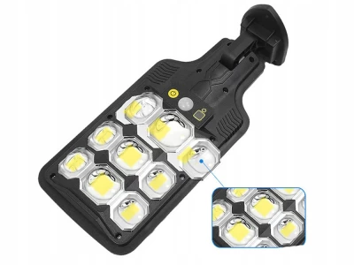 Verk 12371 Solárne pouličné osvetlenie so senzorom pohybu 1200mAh, 63 LED, čierne
