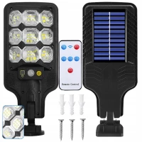 Verk 12372 Pouliční osvětlení solární s pohybovým senzorem 63 LED, černá