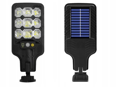 Verk 12372 Pouliční osvětlení solární s pohybovým senzorem 63 LED, černá