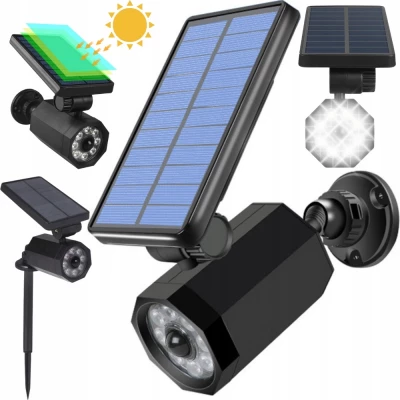 Verk 12374 Venkovní solární LED osvětlení se senzorem pohybu, 9 LED, imitace kamery