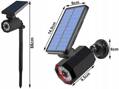 Verk 12374 Venkovní solární LED osvětlení se senzorem pohybu, 9 LED, imitace kamery