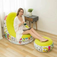Verk 27533 Nafukovací relaxační křeslo s podnožkou, žluté