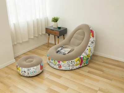 Verk 27533 Nafukovací relaxační křeslo s podnožkou, žluté