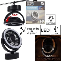 CMP VE6066 Závěsný ventilátor s LED osvětlením USB, černý