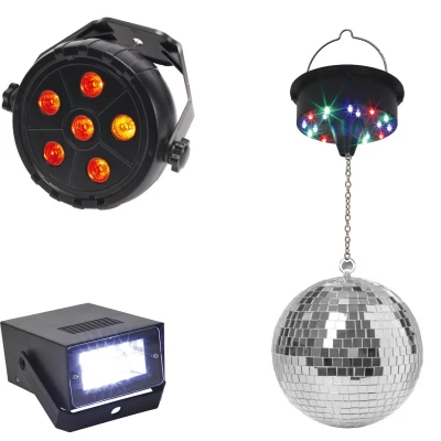 CMP LA10483 Závěsná disco koule s LED osvětlením a reflektorem