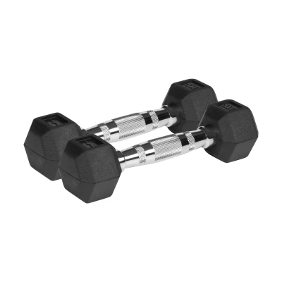 Rebel RBA-2325-01 Pogumované litinové činky HEX 2 x 1 kg