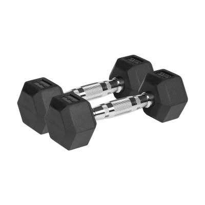 Rebel RBA-2325-03 Pogumované liatinové činky HEX 2 x 3 kg