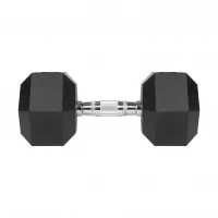 Rebel RBA-2325-17.5 Pogumované litinové činky HEX 1 x 17,5 kg