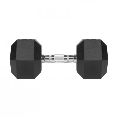 Rebel RBA-2325-17.5 Pogumované litinové činky HEX 1 x 17,5 kg