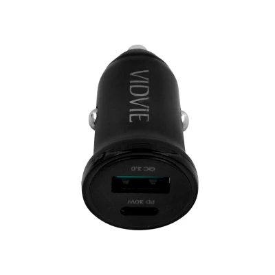 VIDVIE GSM1061 Autonabíječka 30 W, USB + USB Type-C, PowerDelivery, Quick Charge 3.0