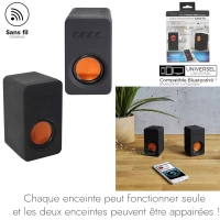 CMP HT2223 Bezdrátové Bluetooth Reproduktory, 2 x 3 W, černé